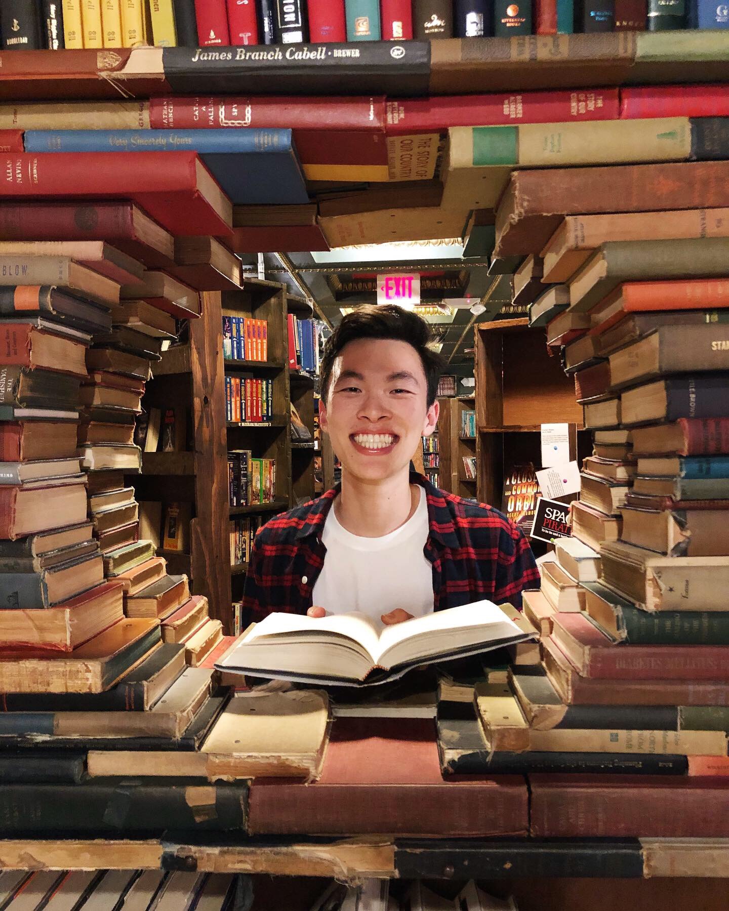 Royson Lin in a bookstore